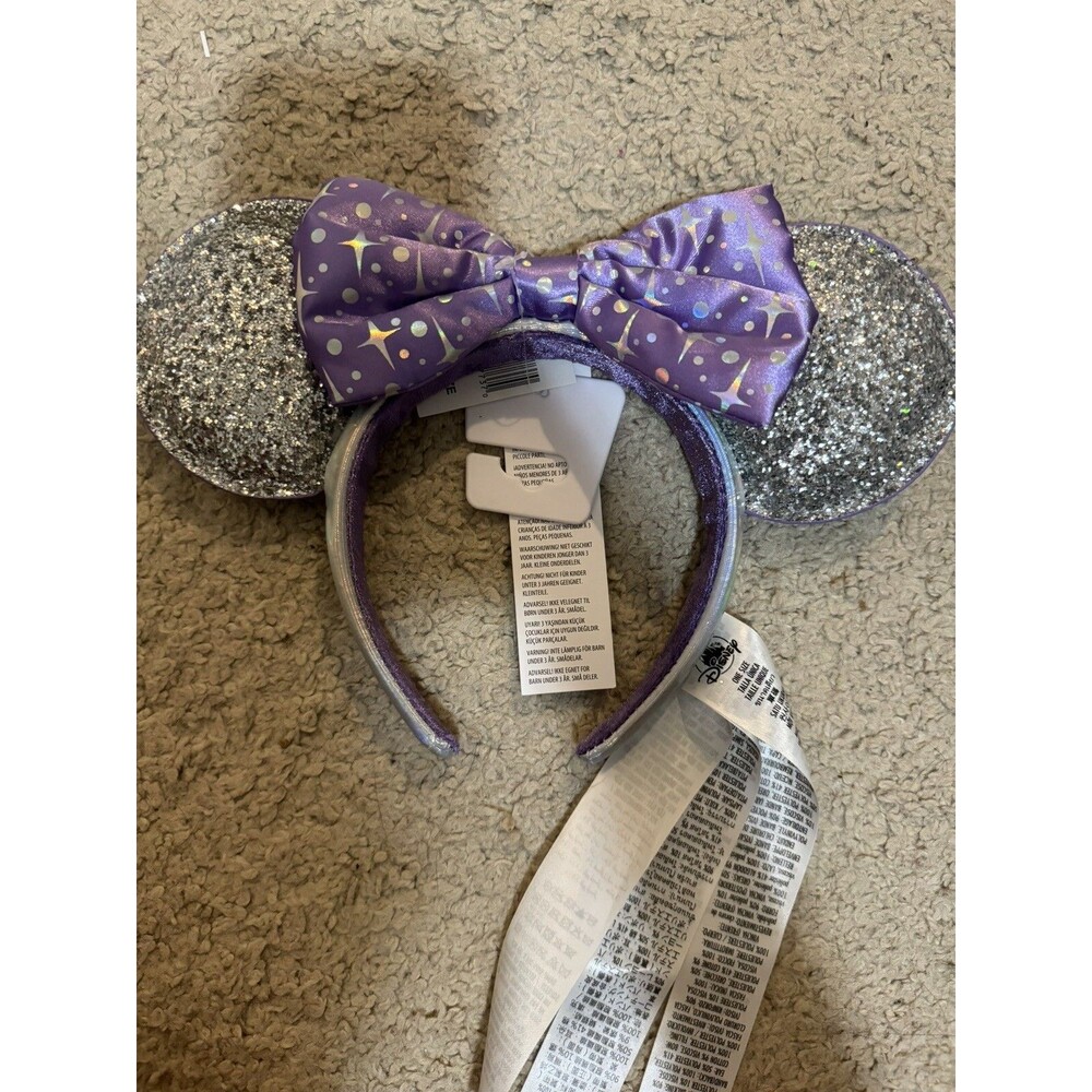 New Disney Parks Tomorrowland Minnie Mouse Headband Ears Mickey Sparkle Bow